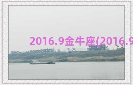 2016.9金牛座(2016.9大写)